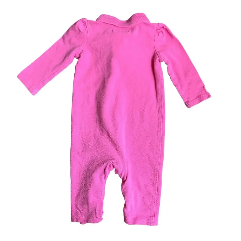 Polo Ralph Lauren Embroidered Ponies Ruffle Coverall Romper